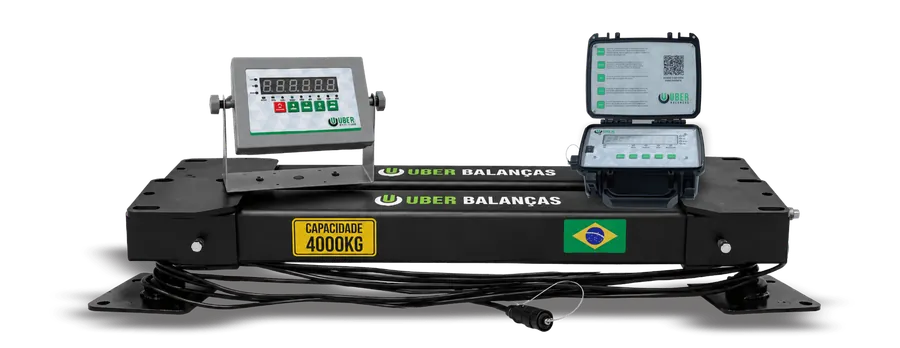 Balança de gado Uber com barras de pesagem, indicador Uber Ultra e app Bluetooth, capacidade 4.000 kg